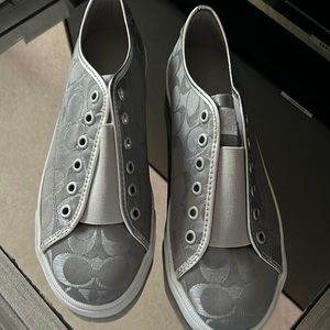 Silver coach sneakers size 9